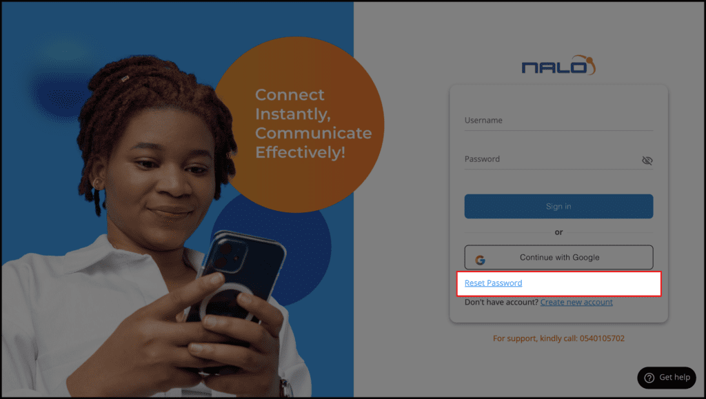 Reset sms password